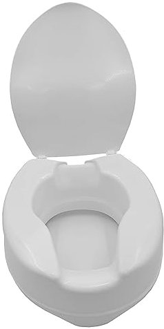 OSSENBERG Toilettensitzerhöhung in weiß - Sitzerhöhung Toilette Erwachsene - einfache Montage ohne Werkzeug - bis 160kg belastbar - WC Sitzerhöhung - robust und langlebig - mit Deckel