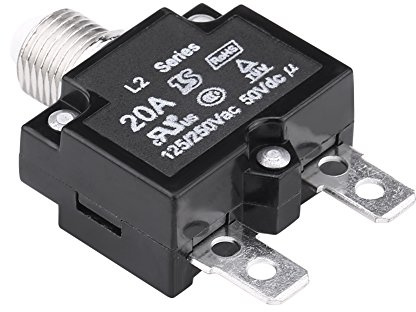 Reset Thermal Switch, L2 Series 125-250V AC 50V DC Push Button Manual Reset Circuit Breaker (20A)