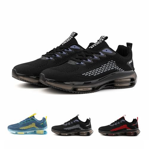 Hitmars Scarpe Running Uomo Scarpe da Corsa Ginnastica Trail Running Sportive Jogging Trekking Tennis Outdoor Fitness Scarpe Uomo Sneakers Nero N1 EU42
