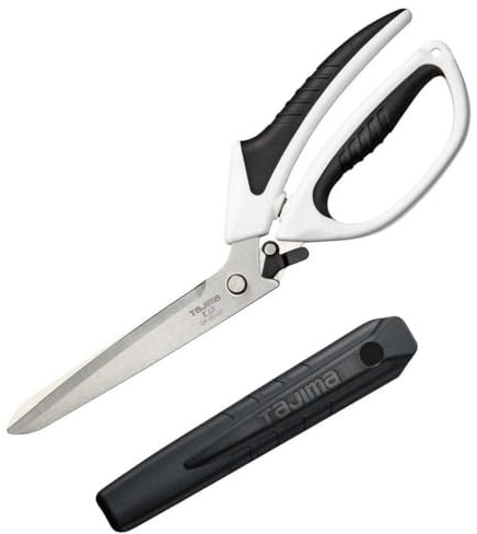 Tajima Varix DK-BD120-EUR - Tijeras para manualidades (mangos ergonómicos, longitud total de 287 mm, longitud de corte 120 mm, incluye funda protectora)