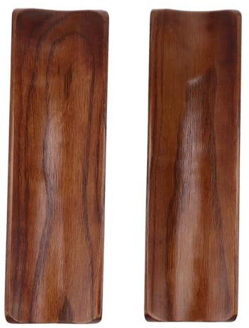 JYCRA Assiette à Sushi Longue Rectangulaire, Plateau de Service Japonais en Bois pour Fête des Craquelins, Assiette à Sushi en Bois Massif de Qualité Supérieure 2 Pièces