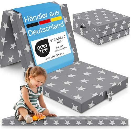 ELONEO Klappmatratze 70x190 cm, 9 cm hoch, Klappmatratze Kinder faltbar, klappbare Gästematratze, Faltbare Matratze, Reisematratze für Kinder und Erwachsene für Reisen und Camping