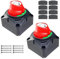 WANDGU 2 Stück Batterie Trennschalter 12V 24V: ON-OFF Batterietrennschalter 12V, Batterie Hauptschalter, Akku Power Cut Off Schalter Hauptschalter für Auto LKW Boot Jacht Wohnwagen Motorrad KFZ
