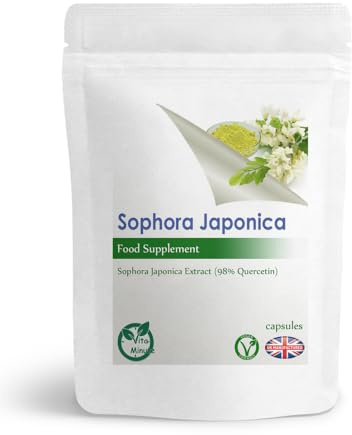 100 x Sophora Japonica 500mg Capsules (Vegan) Providing 25mg Quercetin