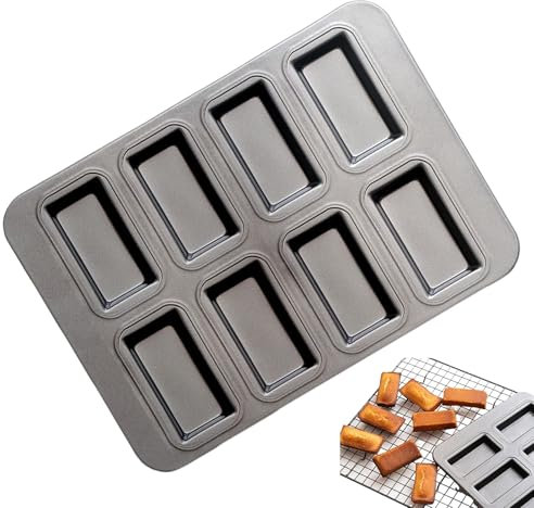 Vmiorzq Piccole teglie per la cottura | Stampi piccoli per pagnotta – 8 cavità antiaderenti strumenti da forno, vassoio per cupcake, muffin, cheesecake per crostate, torte, dessert freddi