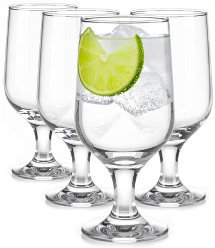 Glasmark KROSNO 1992 Lot de 4 à Bière Transparents Chope à Bière sur Pied Lavable au Lave-vaisselle 360 ml