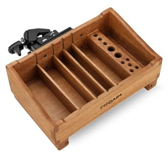 PROAIM Caja frontal de madera para asistente de cámara. Abrazadera de sujeción ajustable para montaje. Rango de sujeción: superficie plana: hasta 25 mm, rieles de velocidad: 25-50 mm. (P-CAFB-01)