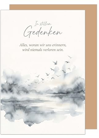 Edition Seidel Högkvalitativa sorgkort med kuvert – sorgkort – vikbart sorgkort – sorgkort – souvenir – tröst
