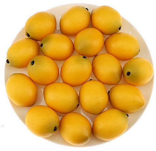 Gresorth 24 pcs Fake Fruit Artificial Lemon Decorations Likelike Decorative Food for Home Kitchen Party Christmas Display - MINI Size (2.2 inch)