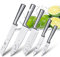 HUIKAILI Messer Set 5-tlg, Profi Küchenmesser Set aus Edelstahl, Scharfes, Rutschfester, Gefrosteter Griff, mit Santoku, Kochmesser, Brotmesser, Universalmesser, Gemüsemesser
