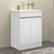 HAPAOSO Waschtisch mit Unterschrank 60 cm Breit Stehend Weiss Badmöbel Set 2 Soft-Close Türe MDF-Platte