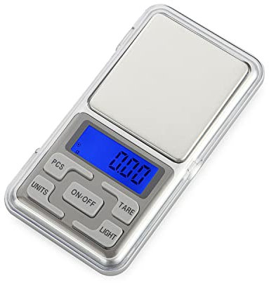 CAM2 Küchenwaage,Feinwaage,200 x 0.01 g,Mini Grammwaage,Digitalwaage,Goldwaage,Für Arzneimittel, Tee, Hefe,Gold, Kaffee