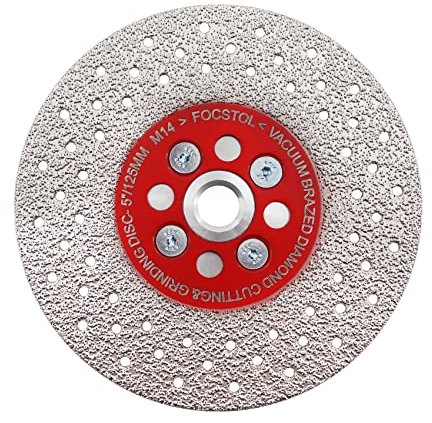 FOCSTOL Disco Diamante 125mm - Disco de Corte Doble Lado Corte y Molienda para Granito Mármol Baldosa Cerámica M14 Rosca