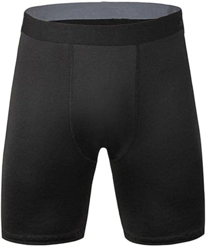 Smatstyle Pantalones Cortos de Compresión Running Básica Hombre Pantalones Secado Rápido Respirable Pantalones Cortos de Entrenamiento para Correr Fitness Entrenamiento Basketball (L, Negro Puro)