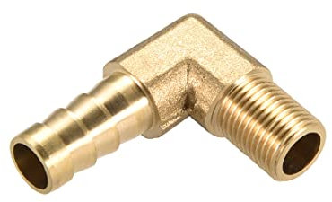 M METERXITY Latón Manguera Punta Accesorios - 90 Grados Codo Latón 8mm Punta Reductor Aplicar a Agua Combustible (1/8 PT Macho Tubería)