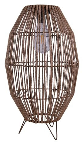 Näve Leuchten - LED Solarleuchte Korbinian für Garten und Terrasse - Solar Lampe/Außendeko aus Metall und Jute - Fest verbaute LEDs, 6 lm / 3000 K - Natur, 34 x 19,58 cm