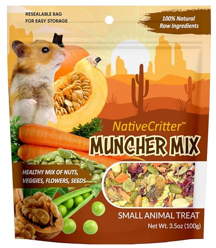 Exotic Nutrition Muncher Mix (3.5 oz) - Natural & Nutritional Treat for Hamsters, Gerbils, Rats, Degus, and Squirrels