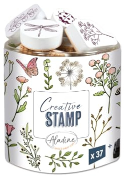 Aladine Landsstämplar med bläck - skum och gummi - för korttillverkning, bullet journal, scrapbooking, kreativ hobby, teckning - kreativ stämpel - presentidé för barn vuxna - 03753