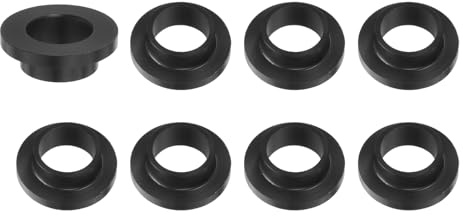 QUARKZMAN 8 st plastbussningar med flänsade hylsor 10 mm inre diameter x 12 mm OD x 6 mm längd svarta POM-bussningar