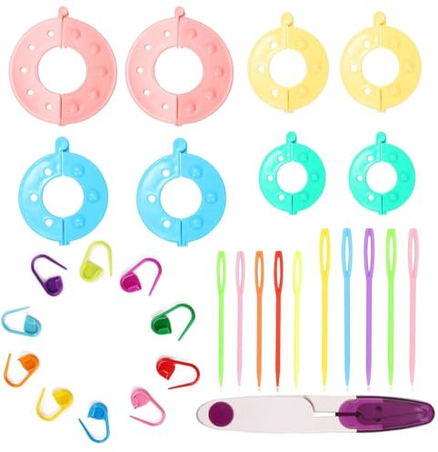 29 PCS Pom Pom Maker, Pompom Maker UK, DIY Fluff Balls Knitting Craft Making Kit with Sewing Scissors Craft Project, Handmade Pom Pom Tool Making Christmas Toy Crafts Set (4 Style)