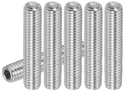 PATIKIL 30 st Madenskruv M6 x 35 mm, 304 rostfritt stål, skruvsats för dörrhandtag, möbler, lampor, vattenkranar, reparationer, silver insexskruvar skruvsats