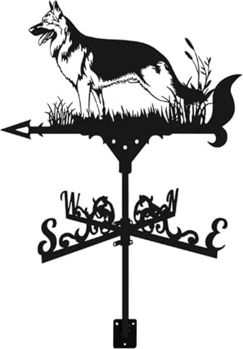 Veleta decorativa de hierro con forma de animal para montaje en techo, 33 x 55 cm, indicador de dirección para patio, jardín, granja, gallo, paleta