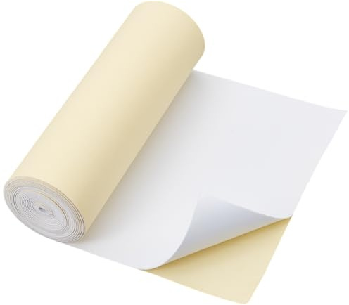 BENECREAT Rotolo di Schiuma EVA Autoadesiva Bianca Da 300x20cm, Foglio di Gommapiuma Impermeabile Spesso 1mm per La Protezione Dei Mobili, Riempimento Spazi Vuoti, Costumi