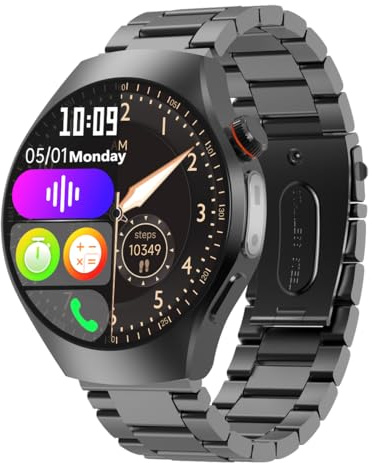 Reloj Inteligente Fitness Hombres Mujeres ECG/Frecuencia Cardíaca/Pressión Arterial/Monitor Sueño, Tracker Actividad 1,56 AMOLED, Llamadas Bluetooth, 14 Días Autonomía Batería Resistencia Agua IP67