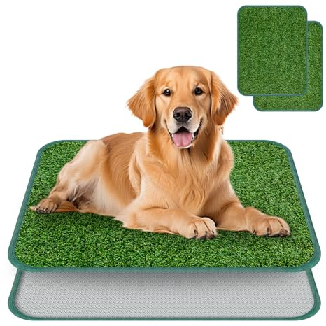 2 pezzi di erba artificiale per cani, 58 x 46 cm, per cani ed esterni, riutilizzabili