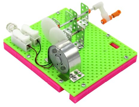 TOYANDONA Set Generatore di Elettricità Manuale Fai da Te, Giocattolo per Esperimenti Scientifici Didattici, Kit Educativo per Materiale Resistente e Assemblaggio Manuale per Sviluppo