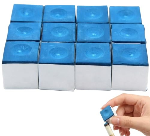 CtiUjdx 12Pcs Pool Cue Chalk Pieces, Professional Cue Chalk for Billiard Tables, Pool Cue Chalk for Enhanced Grip and Control Minimises Table Marks for Casual and Competitive Players