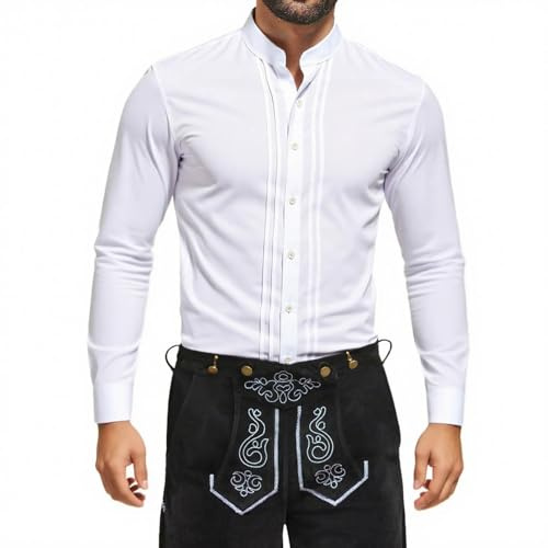 Chemise Lin Homme Plage Coton Manches Longues Col Mao Couleur Uni Casual Été Léger Respirant Chic Vacances Mariage Slim Fit A69