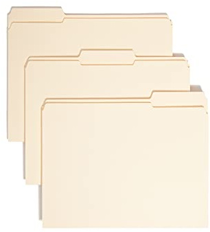 Smead File Folders Letter Size, Reinforced 1/3-Cut Tab, Assorted Positions, Letter Size, Manila Folders 8.5 x 11, 100 per Box (10334)