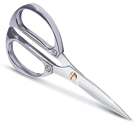 Newness Kitchen Shears, Stainless Steel Duty Kitchen Shears for Chicken, Beefs, Poultry, Fish, Meat, Vegetables, Stainless Steel Scissors with Non-Slip Easy Grip Handles for House Daily Use