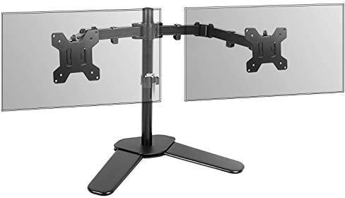 Maison & White Dual Monitor Stand 13–27 – Adjustable Dual Arm Desk Mount with Tilt, Swivel & 360° Rotation – Heavy Duty VESA 75/100 – Clamp & Grommet Base – Space Saving Ergonomic Setup