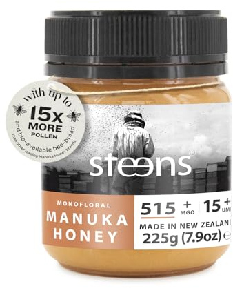 Steens Manuka Honey - MGO 515+ - Pure & Raw 100% Certified UMF 15+ Manuka Honey - Bottled and Sealed in New Zealand - 225g