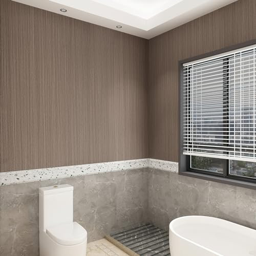 JSEVEM 40CM×9M Dunkelbraun Holztapete Selbstklebend Holzfaser Zum Kleben Tapete Wasserfest Grau klebetapete Holzoptik Selbstklebende Vintage Möbelaufkleber für Schränke Arbeitsplatte Schreibtisch