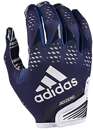 adidas Adizero 12 Gants de football pour adulte Bleu marine/blanc Taille 4XL