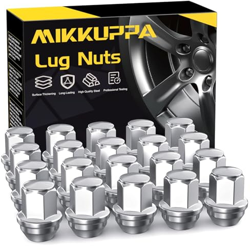 MIKKUPPA M14x1.5 OEM Lug Nuts, Replacement for 2015-2024 Ford Mustang Edge, 2020-2023 Explorer, 2022-2023 Maverick, 20 PCS Chrome Tire Nuts for Factory Style Wheels Replace OE#ACPZ-1012-M/1012-D