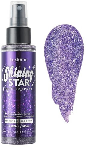Holzsammlung Espray Con Purpurina Para El Cabello y El Cuerpo, Pulverizador Muy Brillante en Polvo Para Resaltar, Cosmético Para Maquillaje Facial y Corporal - Púrpura