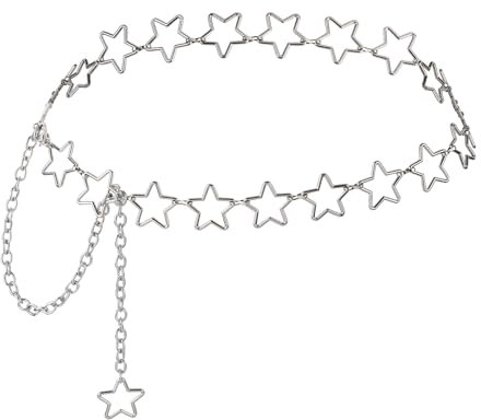 Kettengürtel Damen - Silber Taillenkette mit Metall Schnalle und Verstellbarer Länge für Kleid