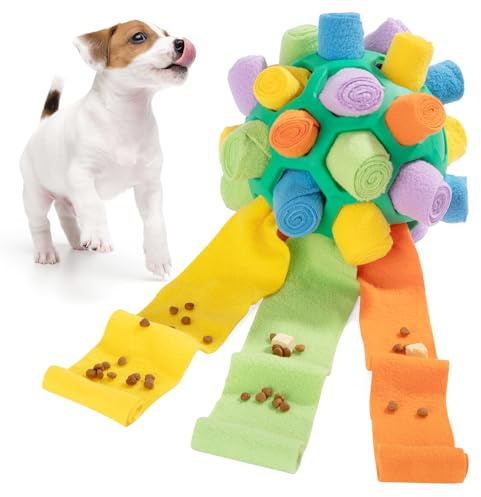 ZLLkeji Juguete Interactivo y Estera de Alimentación para Perros Pequeños y Medianos - Pelota de Olfateo Portátil para Mascotas