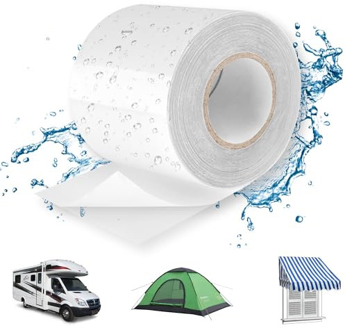 Lechin Cinta Adhesiva / 5,7cm x 5m Cinta americana extrafuerte/Cinta adhesiva impermeable/Cinta de Reparación para lonas de camiones/toldos/tiendas/piscinas/TPU/Transparente