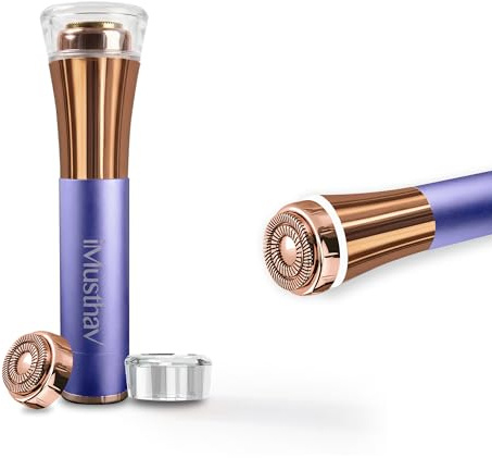 iMusthav Épilateur facial pour femme – Lame flottante sans douleur de 16 mm à double anneau, portable, rasoir électrique et épilateur pour un visage, des lèvres et du menton impeccables – avec tête