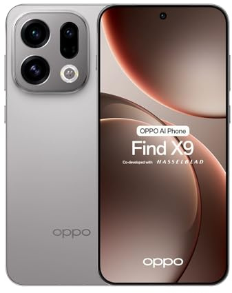 OPPO Find X9 5G 2025 CPH2797 - Smartphone Débloqué Double SIM - 12 Go RAM 512 Go Stockage - Android 16 - Grand Écran - Gris Titane