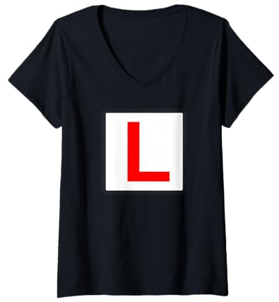 Womens Learner Driver L Plates Learning to Drive V-Neck T-Shirt
