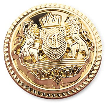 Dekorative Knöpfe aus Metall, mit Logo, Jacke, Anzug, Schnalle, 10 Stück, gold, 25 mm