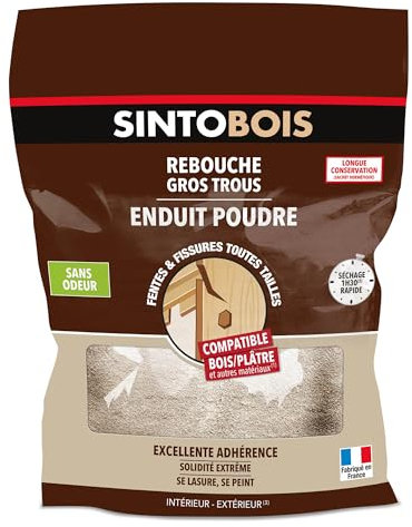SINTO - Recubierto en polvo con agujeros grandes - Tamaño de 1 kg - Ideal para colocar agujeros en madera - excelente adherencia, resistencia extrema - puede barnizarse y pintarse