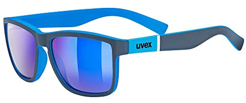 uvex LGL 39 - Sonnenbrille für Damen und Herren - starker Schutz vor Sonnenstrahlung - inkl Schriftzug auf den Bügeln - grey matt blue/mirror blue - one size