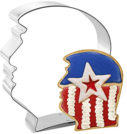 Metal Cookie Cutter Mold Stainless Steel USA Shaper Mould Decor, American Home Kitchen Dining DIY Party Supplies Patriotic Baking Shape Tool Bakeware Stuff Accessory Sign for Biscuit Pancake Chocolate